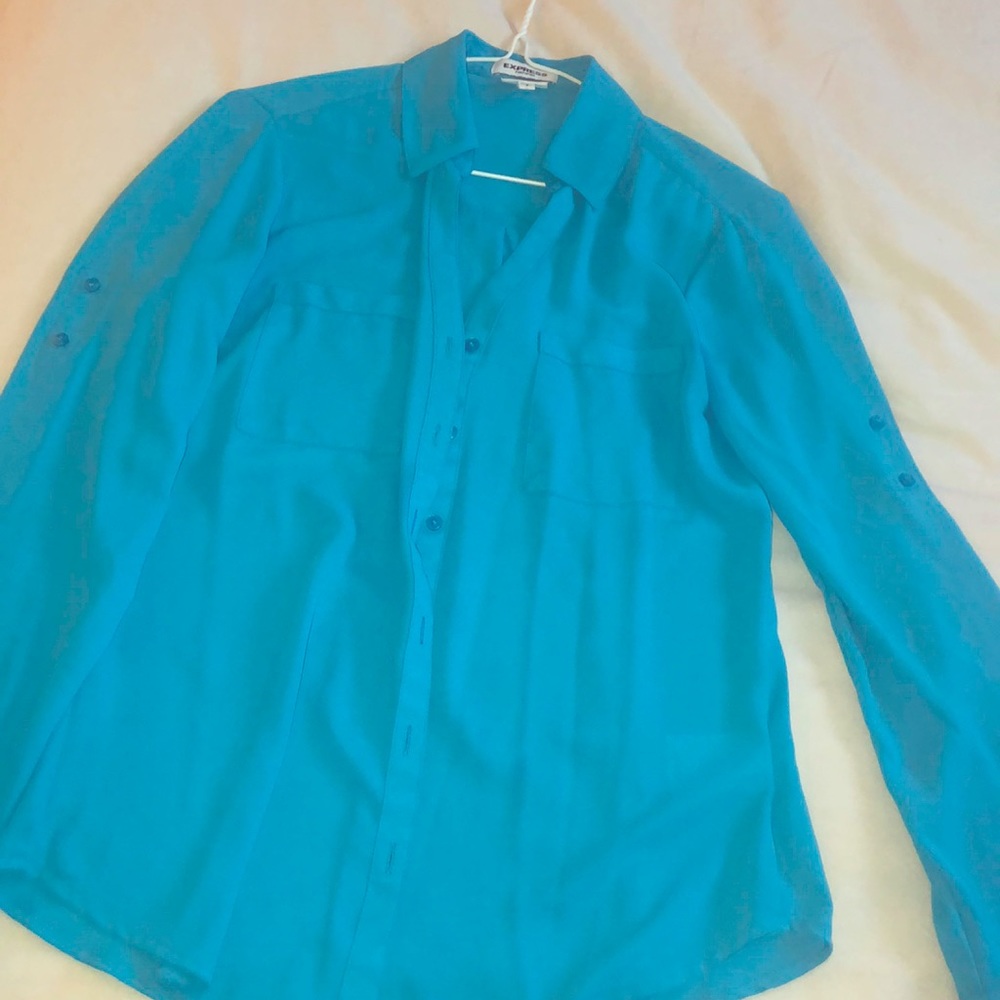 Chiffon light blue top